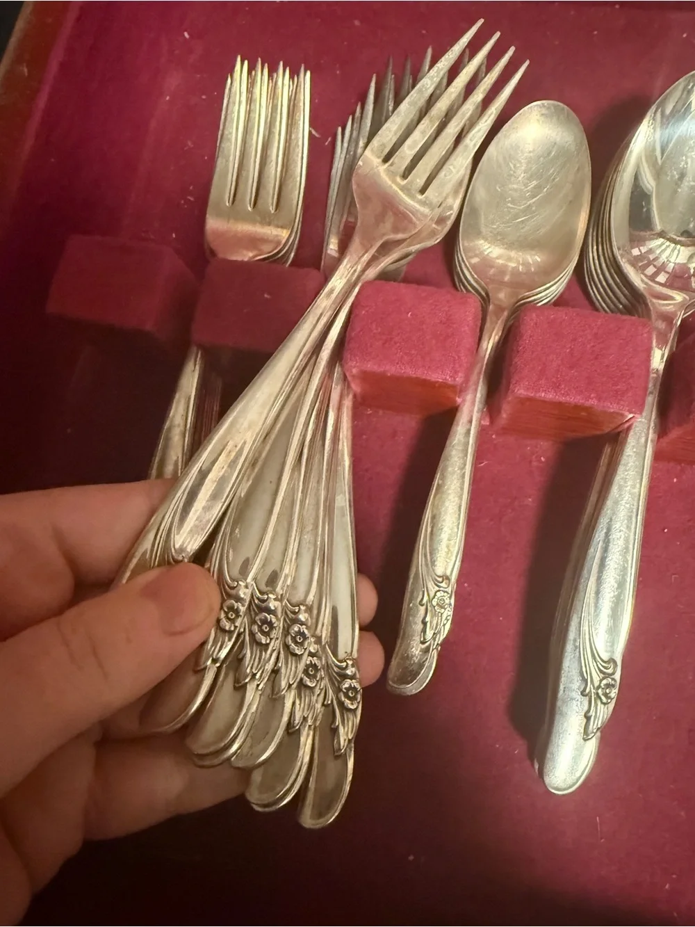 vintage flatware set from 1847 Rogers Bros 42 pieces